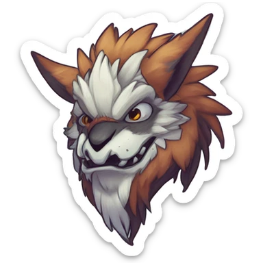 Cute Protogen-vernid-sergal-wickerbeast by griffsnuff & LiLaiRa & Falvie sticker