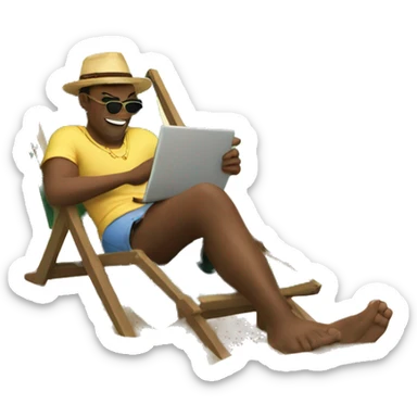 Guy chilling near beach sticker