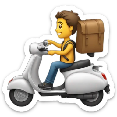 Étudiante sur un scooter sticker
