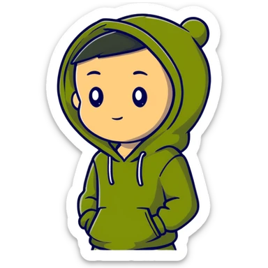 olive green hoodie sticker