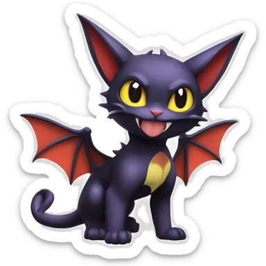 Cool Cute Edgy Chibi Bat-Cat-Noivern-Noibat-Litten-Pokémon-Fakémon-hybrid sticker