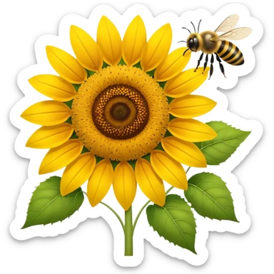  girasol y una aveja sticker