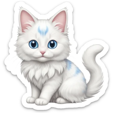 full body of baby Turkish Angora cat  sticker