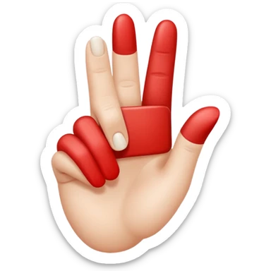 A small finger in the large pic sticker