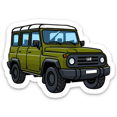 UAZ Patriot Russian 4x4 SUV with rugged appearance sticker
