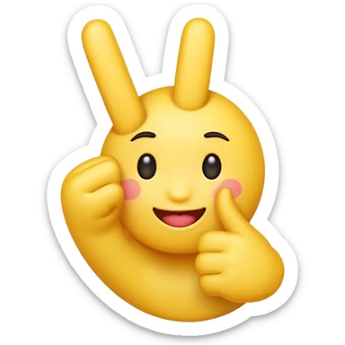 Make a regular blushed yellow emoji but with the middle finger  sticker