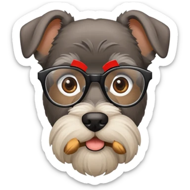 Perro de raza Schnauzer con anteojos sticker