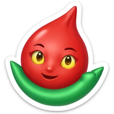 Tag vermelha com uma flecha pra cima verde do lado sticker