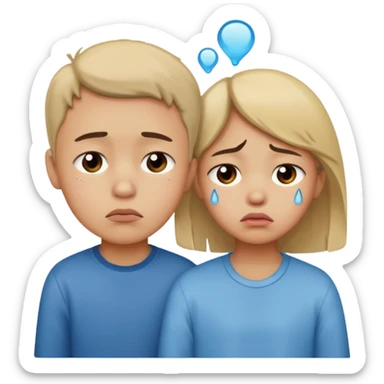 boy and girl heart break sticker