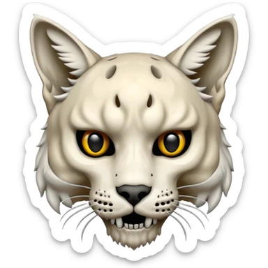 The real skull of a lynx sticker