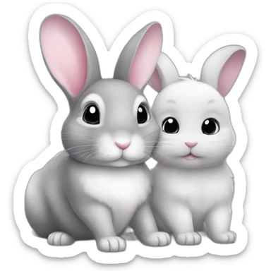 bunny and chinchilla sticker