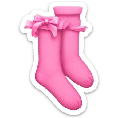 pink socks with ribbon sticker