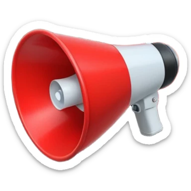 megaphone with a glowing heart coming out sticker