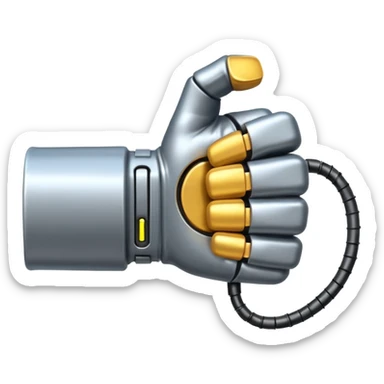 a sci fi themed fist punching in to the side with wires and tech detailing sticker