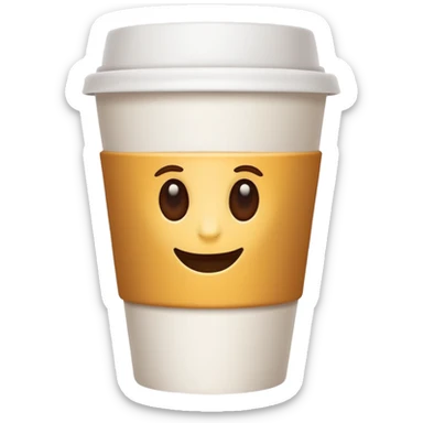 Paper coffee cup sticker
