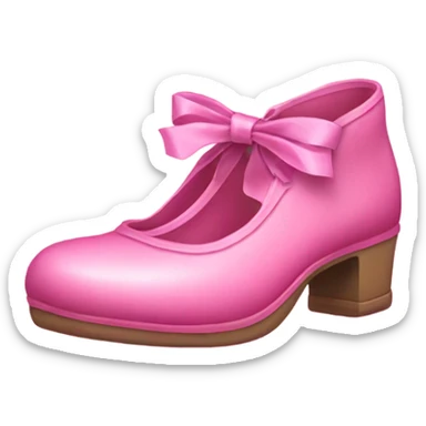 pink shoes with ribbon sticker