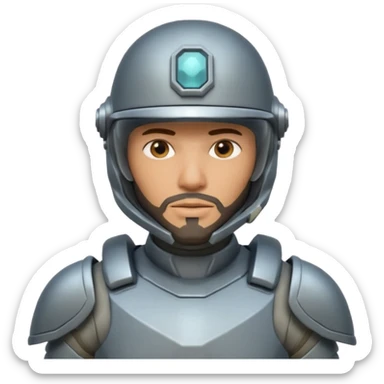 futuristic armored soldier human portrait, head and shoulders only, tan skin, short beard, helmet visor, sci-fi armor details, 3D cartoon, mobile game icon style, clean background, no text, no watermark

 sticker