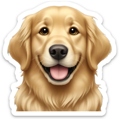 2 golden retriever dog loves eachother sticker