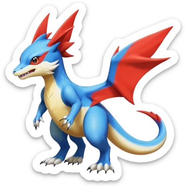 Gabite-Veemon-Digimon-Croconaw-Latias-Peppercat-Pokémon-Flamedramon-fusion-animal-hybrid-creature, Full body  sticker