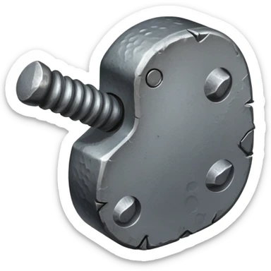 small, fat metal nail with a hammered look sticker