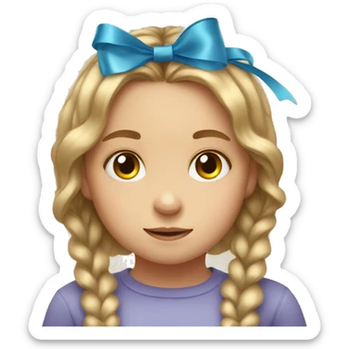 little girl with autism and a ribbon in her hair sticker