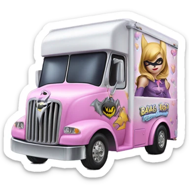 Batgirl’s fastest hot rod tri-axle ice cream truck  sticker