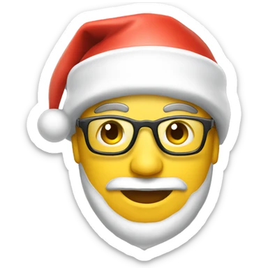 male portrait in santa hat holding Sony camera sticker