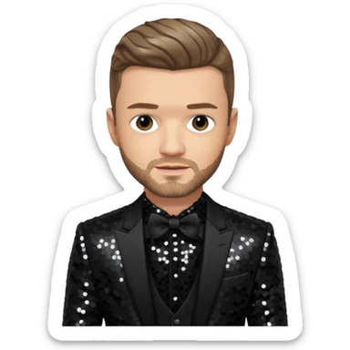 Justin Timberlake from 'N Sync with dark blonde hair, black sequin outfit sticker