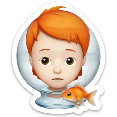 a sad little guy who does not know how to tell it and has the attentio spam of a goldfisch sticker