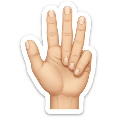 UN MANO, A PUGNO, CON CINQUE DITA, E IL MIGNOLO, L' ULTIMO DITO, ALL' IN SÙ  sticker