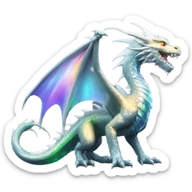 56-carat iridescent diamond crystal dragon full body sticker
