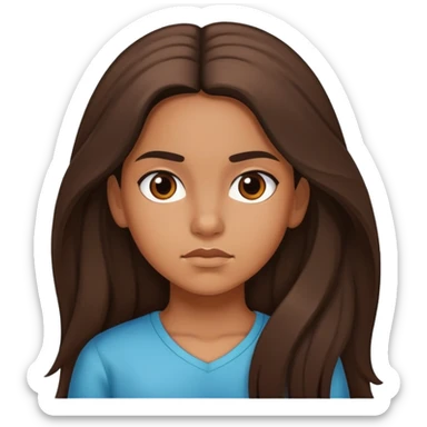 Hispanic girl with long hair, determined sticker