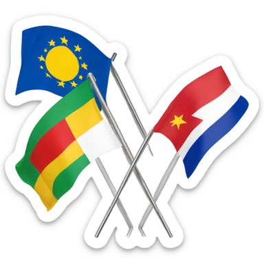 Kurdistan flag and europe flag sticker