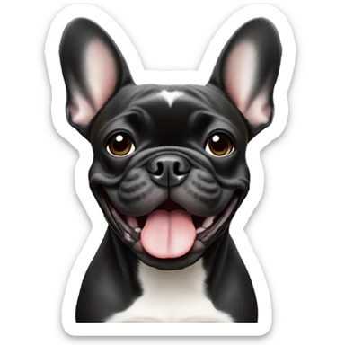 black french bulldog happy sticker