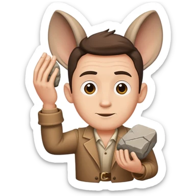 Demi man demi stone tower with big ears  sticker