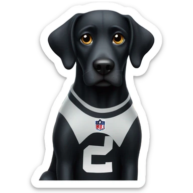Black dog watching the Super Bowl sticker