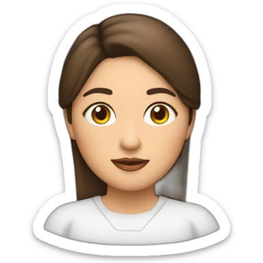 Mujer gordita morena sin gafas pelo largo ojos cafes sticker