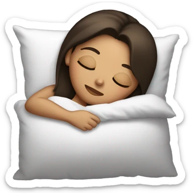 brunette girl sleeping sticker