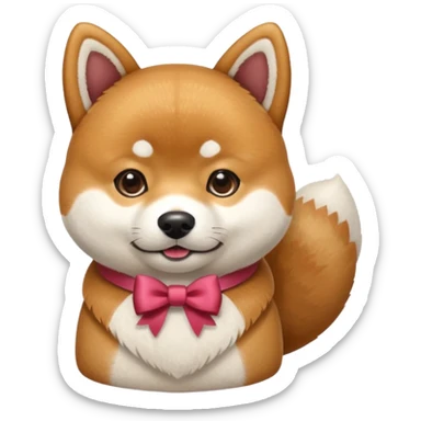 Shiba Inu dog with bow sticker