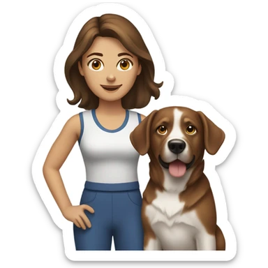 Brown hair woman dog trainer sticker