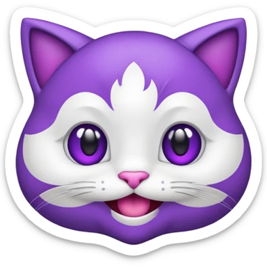 faça um gatinho roxo de emoji igual esse 🐈 so que roxo sticker