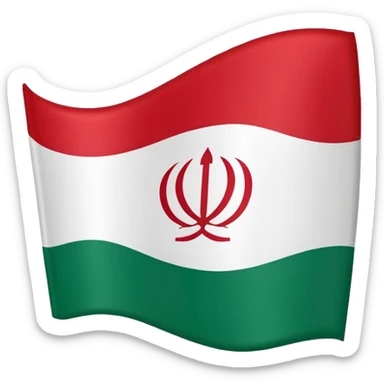 square iranian flag green white and red basic sticker