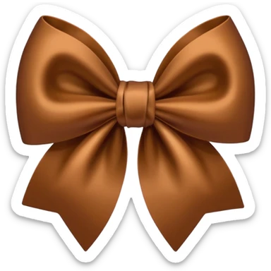 Brown bow and heart sticker