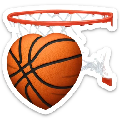 heart with basketball sticker