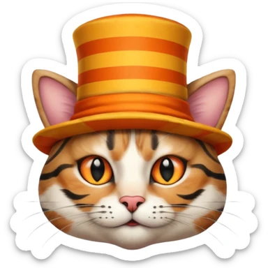 I wanna circus cat having a circus hat on is a circus gloves sticker