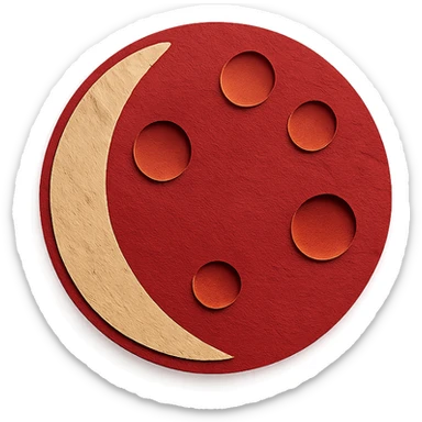 blood moon with smoother craters, two-tone fill: beige and dark red sticker