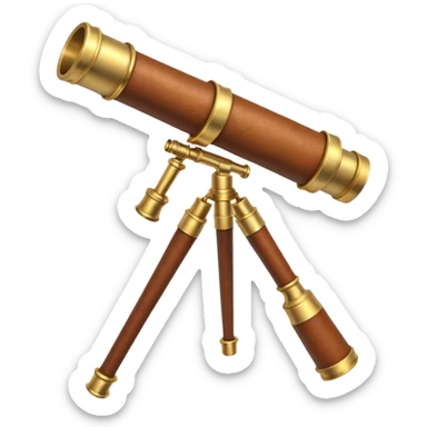 pirate spyglass object icon, brass telescope, leather grip, 3D cartoon, mobile game icon style, centered, clean background, no text, no watermark
 sticker