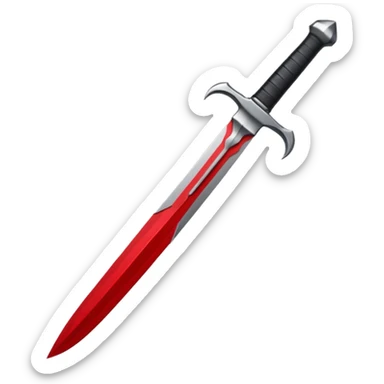 iOS sticker, ritual dagger, red blade, black handle, minimal sticker
