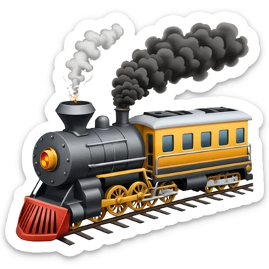 Train crashing sticker