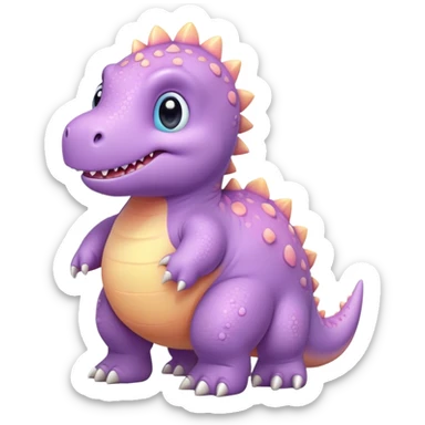 Cinematic tiny pastel dinosaur, chubby round body, tiny feet, big sparkling eyes, soft glowing colors, happy and friendly expression, radiating warmth. sticker